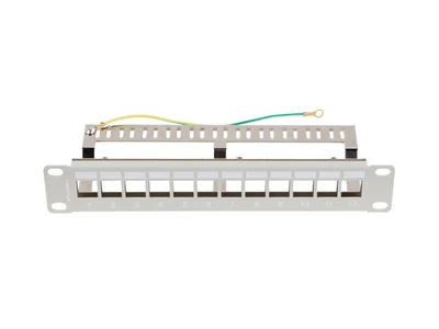 Пач панел Lanberg 12 порта 1U 10" FTP за keystone модули сив v2