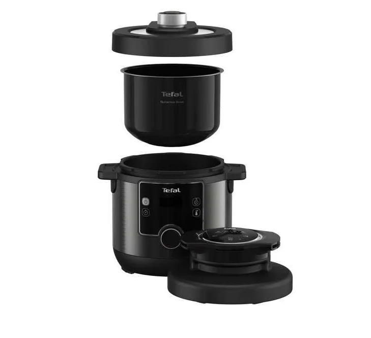 Tefal CY778830 Turbo Cuisine N'Fry 7,6L (Crispy Lid Included), 1200W, Epc, Automatic Prg (10+5Air Frying), Easy Steam Release