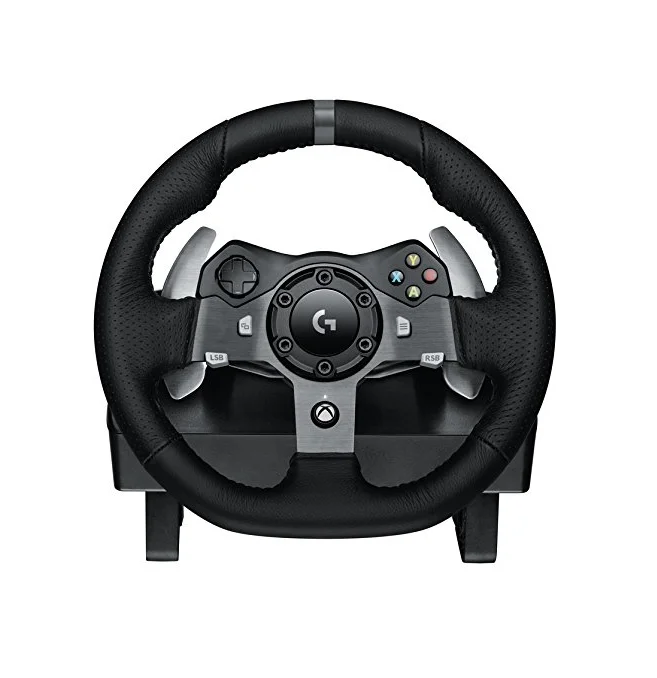 Logitech G920 Driving Force Racing Wheel, Xbox One, PC, 900° Rotation, Dual Motor Force Feedback, Adjustable Pedals, Leather