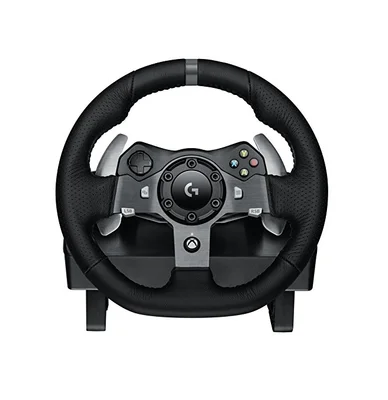 Logitech G920 Driving Force Racing Wheel, Xbox One, PC, 900° Rotation, Dual Motor Force Feedback, Adjustable Pedals, Leather