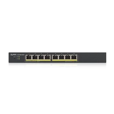 Мрежов суич ZyXEL GS1900-8HP 8 порта Gigabit L2 PoE+, fanless, 70W