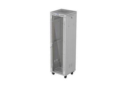 Lanberg Rack Cabinet 19" Free-Standing 42U/600X600 (FlAT Pack) With Glass Door LCD Grey V2