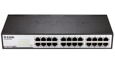 D-Link 24-Port 10/100Mbps Fast Ethernet Unmanaged Switch, rack mountable