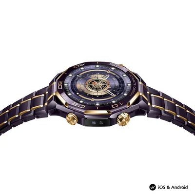 Huawei  Watch Ultimate Design Royal Gold, Long-B69, Purple ceramic bezel with 18K gold