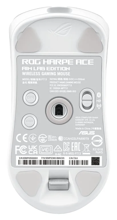 Геймърска мишка ASUS ROG Harpe Ace Aim Lab Edition 36 000 dpi, 5 бутона, бяла