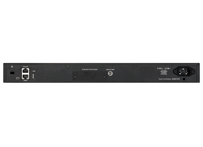 D-Link 48x10/100/1000BASE-T PoE ports (370W budget) Layer 3 Stackable Managed Gigabit Switch with 2x10GBASE-T ports and 4xSFP+ ports