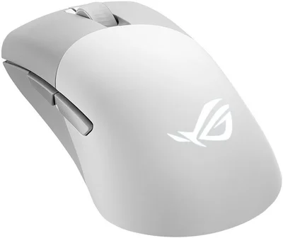 Asus ROG Keris Wireless AimPoint Gaming Mouse, Tri-mode connectivity (2.4GHz RF, Bluetooth, Wired), 36000 DPI sensor, 5 programmable buttons, ROG SpeedNova, Replaceable switches, Paracord cable, White