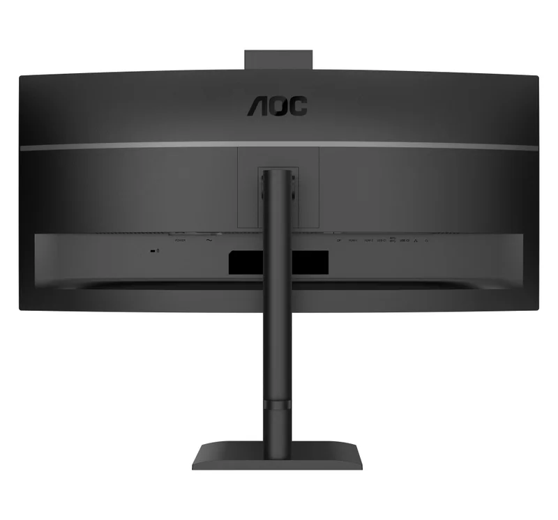 AOC CU34E4CW, 34" Curved 1500R, VA, WLED, 3440x1440@120Hz, 4ms GtG, 1ms MPRT, 350cd m/2, 3500:1, 50M:1 DCR, Adaptive Sync, FlickerFree, Anti-Blue Light, 5Wx2, Webcam 5MP, Tilt, Height Adjust, Swivel, 2xHDMI, DP, USB hub, KVM, RJ45