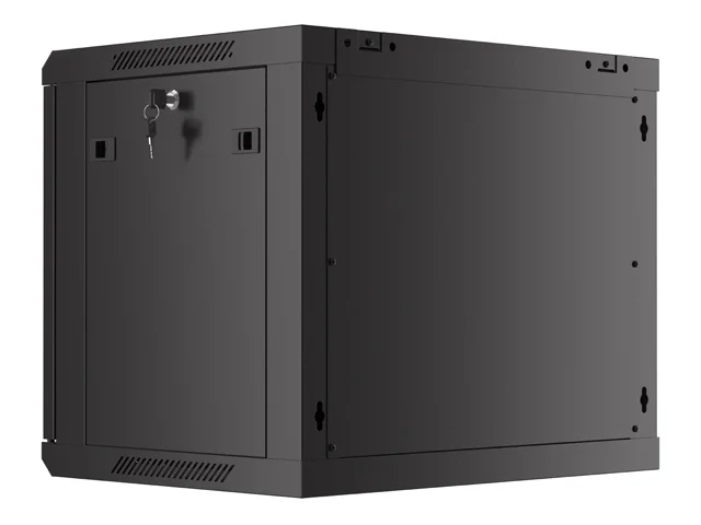 Lanberg rack cabinet 19" wall-mount 9U/600x450 with perforated door black (flat pack)