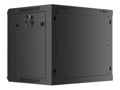 Lanberg rack cabinet 19" wall-mount 9U/600x450 with perforated door black (flat pack)