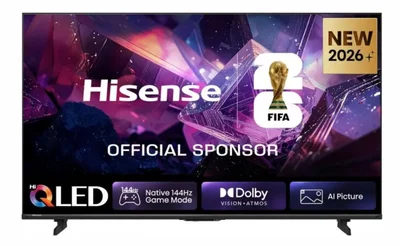 Hisense 50" E7S Pro, 4K Ultra HD 3840x2160, QLED, Quantum Dot, 144Hz, HDR 10+ adaptive, HLG, Dolby Vision, DTS Virtual X, Smart TV, WiFi 5GHz, WiFi Direct, BT, Anyview Cast, 4xHDMI, 2xUSB, LAN, CI+, DVB-T2/C/S2, Black