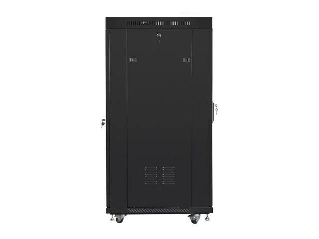 Lanberg rack cabinet 19" free-standing 27U/800x1200 (flat pack) with glass door lcd, Top with fan tray: included 4 fans, Black