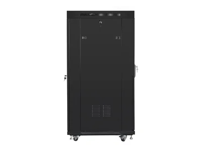 Lanberg rack cabinet 19" free-standing 27U/800x1200 (flat pack) with glass door lcd, Top with fan tray: included 4 fans, Black