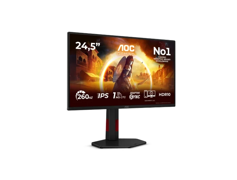 AOC 25G4ZR, 24.5" Fast IPS WLED, 1920x1080@260Hz (OC, Native 240Hz), 1ms GtG, 0.5ms MPRT, 300cd m/2, 1000:1, 80M:1 DCR, Adaptive Sync, FlickerFree, Anti Blue Light, Tilt, Height Adjust, Pivot, Swivel, 2xHDMI, DP