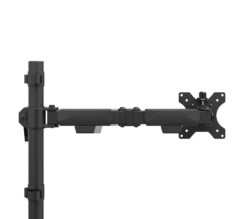 Стойка за монитор NEOMOUNTS BY NEWSTAR Nero, за един дисплей, 10"-32", макс. 8 кг, VESA 100x100, черна, с държач за телефон и бърз монтаж (клема/отвор)