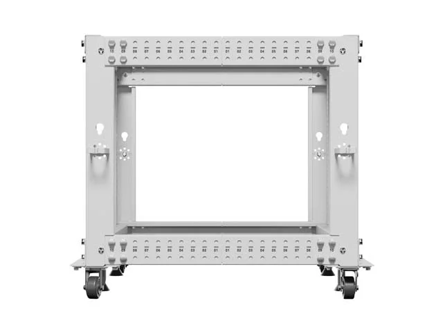 Lanberg open rack 19" 9U 600x600-1100 adjustable, grey