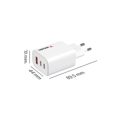 Зарядно устройство VERBATIM – Essentials GaN 65W, EU щепсел, бяло