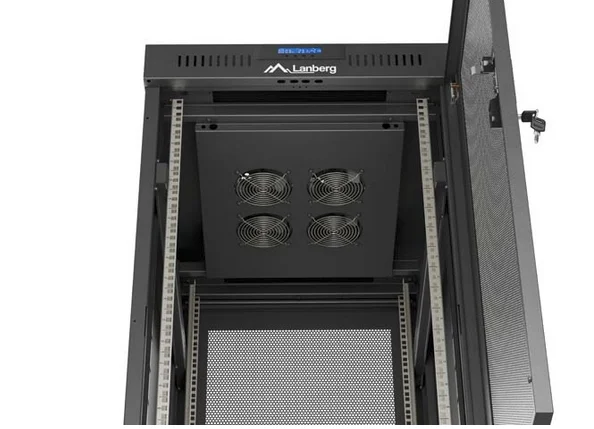 Lanberg Rack Cabinet 19" Free-Standing 24U/600X800 (FlAT Pack) With Mesh Door LCD Black V2