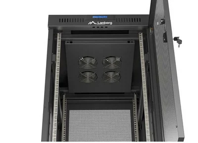 Lanberg Rack Cabinet 19" Free-Standing 24U/600X800 (FlAT Pack) With Mesh Door LCD Black V2