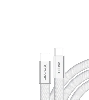 Verbatim Sync & Charge SoftTouch USB-C to C cable 100W 120 cm - White