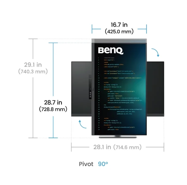 BenQ RD320U 31.5" IPS, 3:2, 3840x2160, 5ms, Nano Matte, 98% P3, HDR 400, MoonHalo, B.I. Gen2, KVM Switch, DualView Plus, PIP/PBP, 2000:1, 2x HDMI 2.0, DP 1.4 x1, USB-C 90W x1, USB HUB, Speakers 2Wx2, Height Adj. Stand 110 mm, Display Pilot 2, 7.3 kg