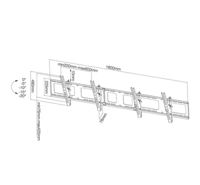 Стойка за дисплеи Neomounts Flat Screen Wall Mount за меню борд, 2 екрана, хоризонтален монтаж