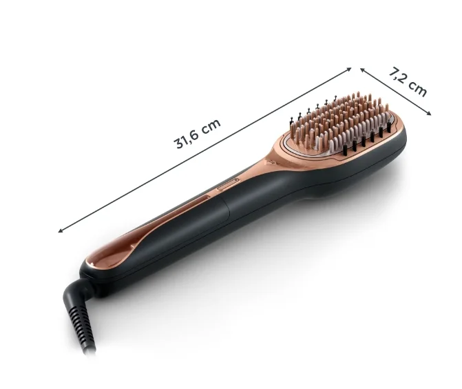 Електрическа четка за коса Rowenta CF9940F0 Hair Therapist с пара, 165W, кератиново покритие, черен