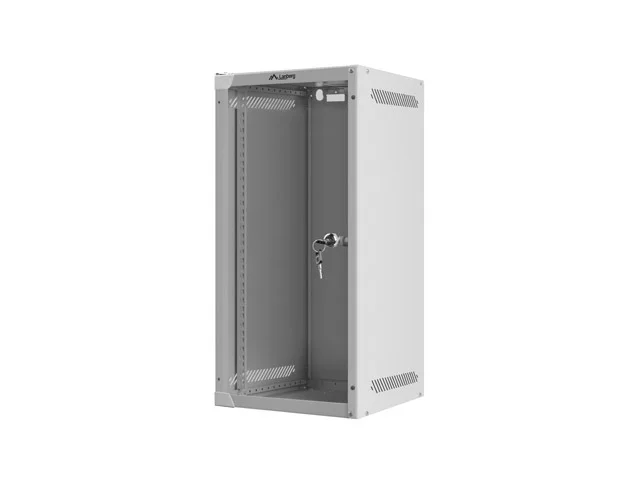 Lanberg rack cabinet 10" wall-mount 12U/280x310 for self-assembly with glass door grey (flat pack)