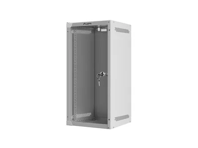 Lanberg rack cabinet 10" wall-mount 12U/280x310 for self-assembly with glass door grey (flat pack)