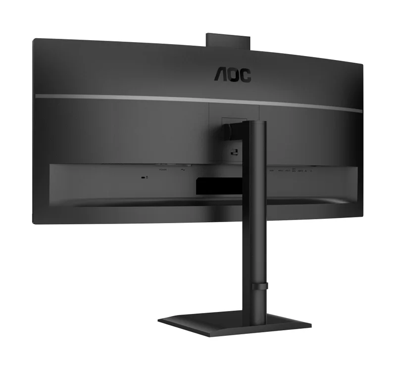 AOC CU34E4CW, 34" Curved 1500R, VA, WLED, 3440x1440@120Hz, 4ms GtG, 1ms MPRT, 350cd m/2, 3500:1, 50M:1 DCR, Adaptive Sync, FlickerFree, Anti-Blue Light, 5Wx2, Webcam 5MP, Tilt, Height Adjust, Swivel, 2xHDMI, DP, USB hub, KVM, RJ45
