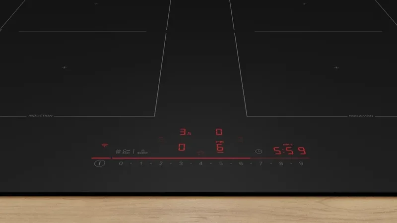 Bosch PVQ61CHB1E, SER8, Induction electric cooktop, 4 zones (2 CombiZones), DirectSelect, MoveMode (2 levels), PanBoost, frameless, 7,4 kW, HC, 60cm, Matt Black