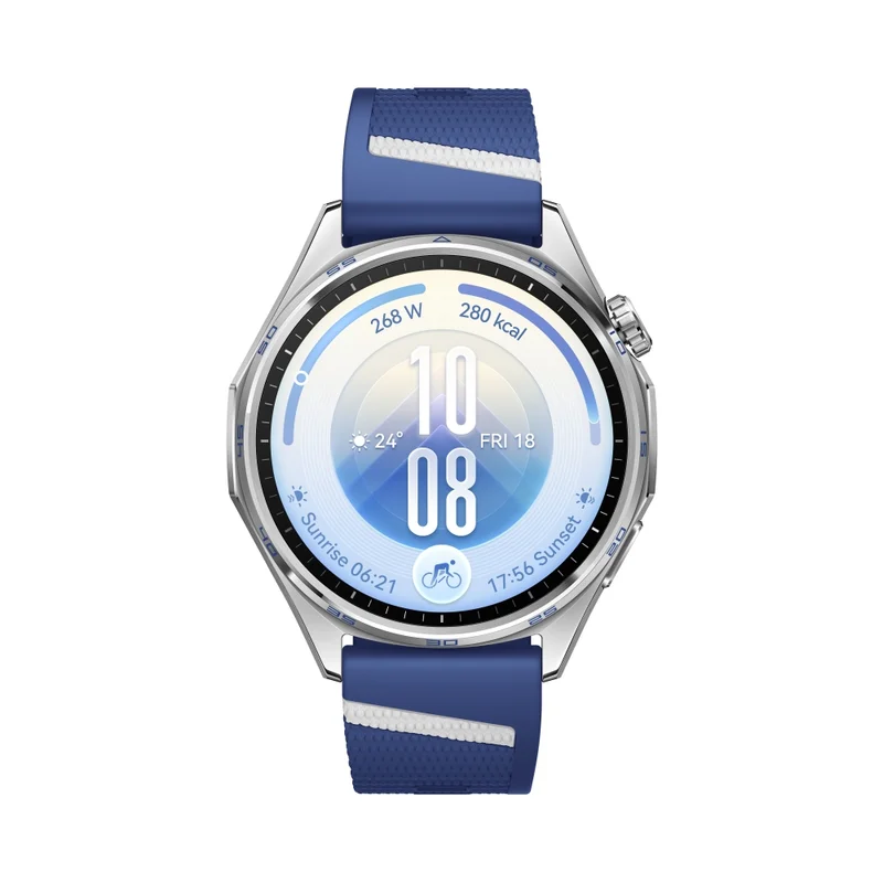Смарт часовник HUAWEI – Watch GT 7 Atum-B39FC, 1.47" дисплей, HarmonyOS 6.1, синя и бяла флуороеластомерна каишка + слушалки FreeBuds SE 4 ANC, бели