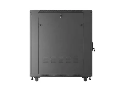 Комуникационен шкаф Lanberg – 22U/600x1000, свободностоящ, стъклена врата, черен