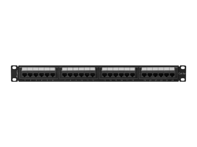 Пач панел Lanberg 24 порта 1U 19" Cat. 6a UTP черен