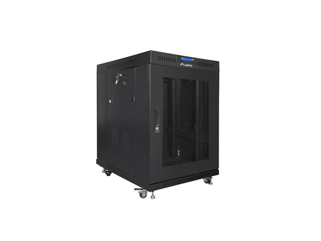 Lanberg rack cabinet 19" free-standing 15U/800x1000 (flat pack) with mesh door lcd black v2