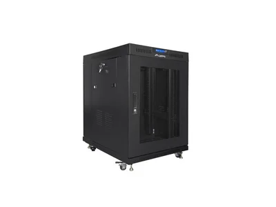 Lanberg rack cabinet 19" free-standing 15U/800x1000 (flat pack) with mesh door lcd black v2