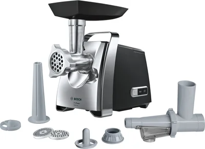 Bosch MFW67450, Meat mincer, ProPower 2000W, 3,5 kg/min, nr. 8, 3 sieves, kebbe attachment, juice extractor, reverse function, fruit press