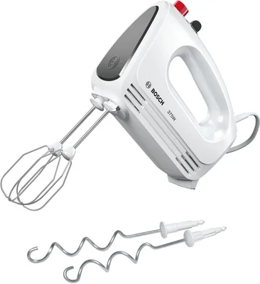 Bosch MFQ22100, Hand mixer, CleverMixx, 375 W, 4 speed settings, additional pulse/turbo setting, white/gray