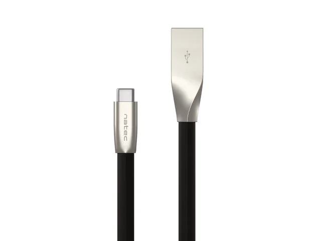 USB кабел NATEC USB-C (M) към USB-A (M) 2.0 1m черен метал