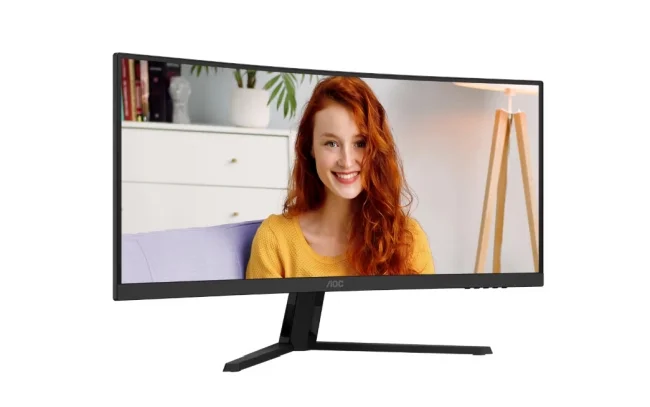 AOC CU34B3E, 34" Curved 1500R, VA, WLED, 3440x1440@120Hz, 4ms GtG, 1ms MPRT, 300cd m/2, 3500:1, 50M:1 DCR, Adaptive Sync, FlickerFree, Low Blue Mode, Tilt, HDMI, DP