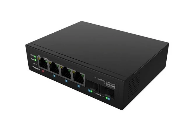 Lanberg Switch Light Industrial POE 1 x BT 3 x AT 2 x SFP DIN Unmanagment Gigabit Ethernet