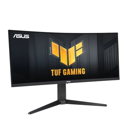 Asus TUF Gaming VG34VQL3A Curved Gaming, 34 " WQHD (3440 x 1440), 180Hz, 1500R, Curved design, Extreme Low Motion Blur, Freesync Premium Pro, 1ms (GTG),125% sRGB, DisplayHDR 400 , DisplayWidget, Black