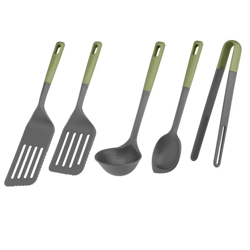 Комплект кухненски прибори Tefal K279S555 Essential 2-в-1, 5 части, пластмаса, зелен