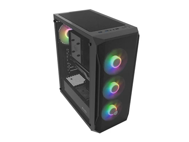 Кутия за компютър Fury Shobo SH4F RGB Middle Tower, прозорец, черна