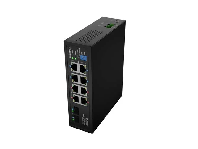 Суич LANBERG ILGE-8P-2S-120 10 порта PoE++ 4xBT 4xAT 2xSFP DIN, неуправляем, Gigabit Ethernet