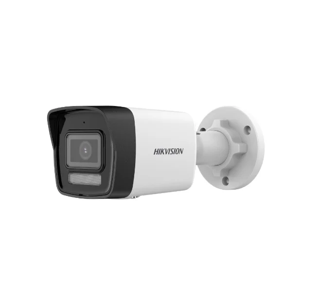 Камера за видеонаблюдение HikVision 2 MP Smart Hybrid Light Fixed Bullet, 4 mm, F1.6, IR, бял светодиод до 30м, H.265+, IP67, вграден микрофон, 12VDC/PoE 6.5W