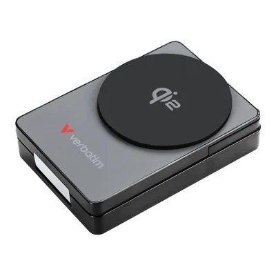 Външна батерия Verbatim Foldable 3-в-1 Qi2 Magnetic Wireless 5000mAh, сива