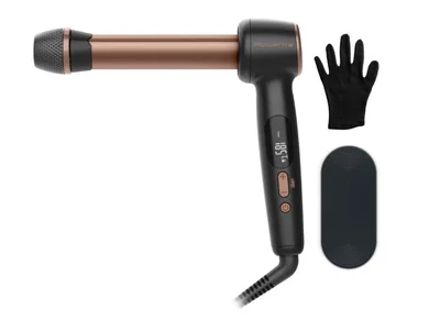 Маша за коса Rowenta CF4620E0 Flexcurl, керамично покритие, LED дисплей, 27/32/38 мм, 210°C, черен/розово злато
