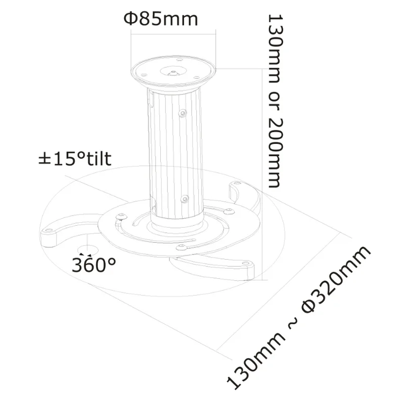 Neomounts Projector Ceiling Mount (height: 8-15 cm), white