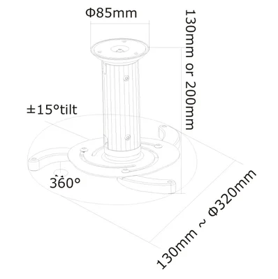Neomounts Projector Ceiling Mount (height: 8-15 cm), white